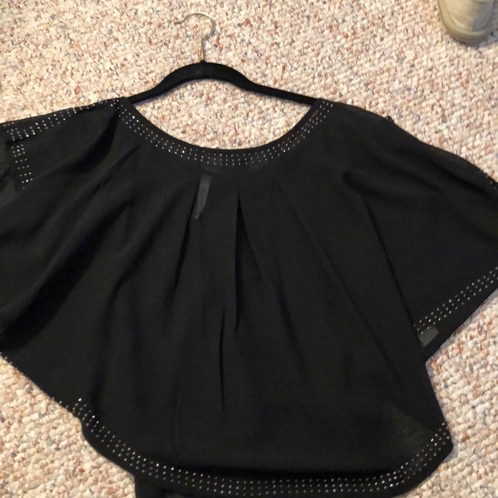 Black see through blouse